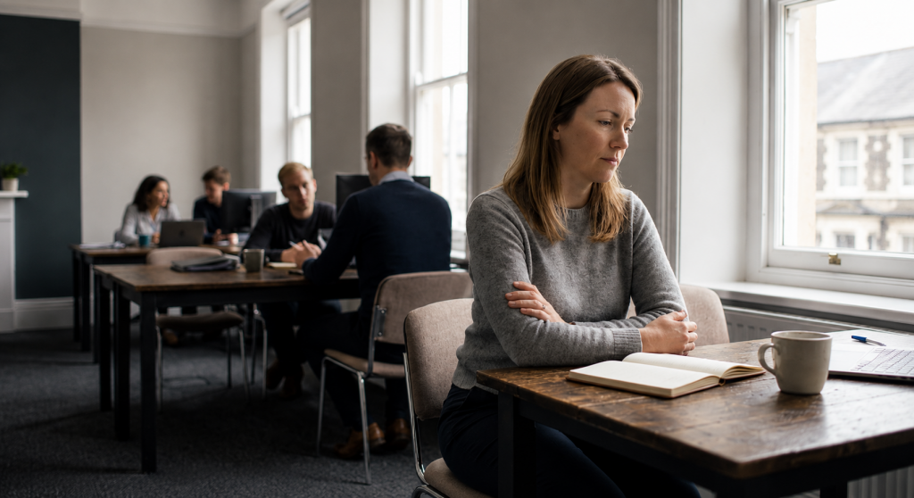 Feeling disliked at work — sitting quietly apart from colleagues